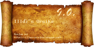 Illés Orsika névjegykártya